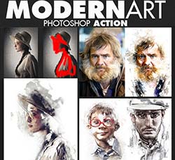 极品PS动作－现代水墨艺术（第一版）：ModernArt Photoshop Action